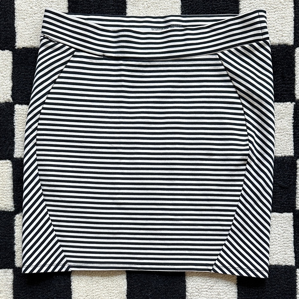 Toad & Co Black and White Striped Pencil Skirt | M
